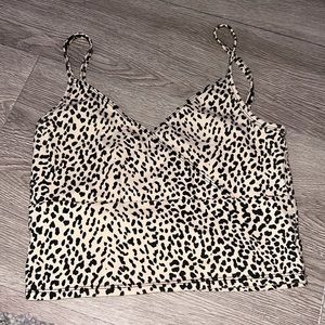 Shein cheetah print cropped tank top
